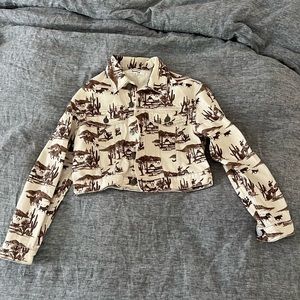 Reformation cropped desert Jean jacket